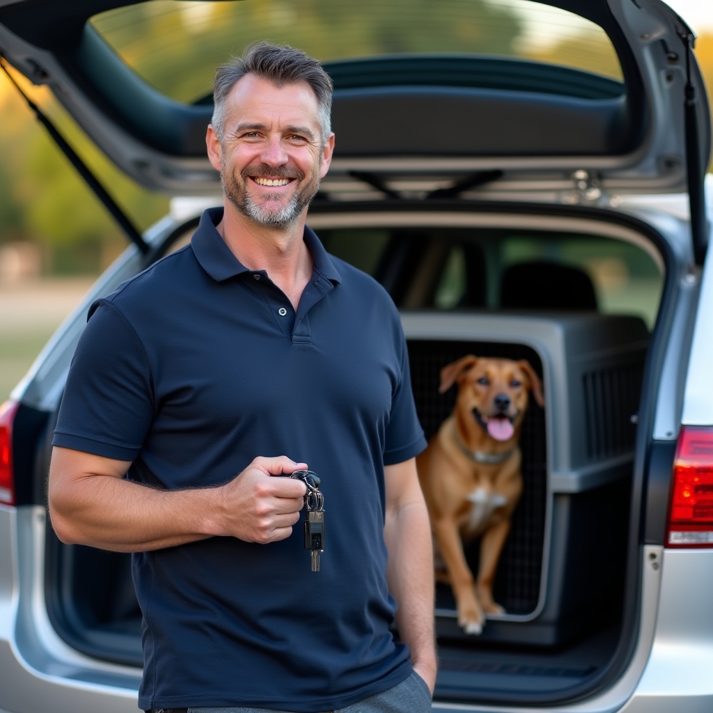 Kisállat taxi sofőr portréja